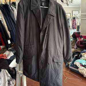 Claiborne Men's Black Quilt Lined Mid-Length Car Coat